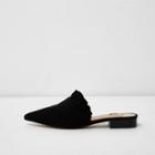 River Island Womens Frill Suede Backless Loafers