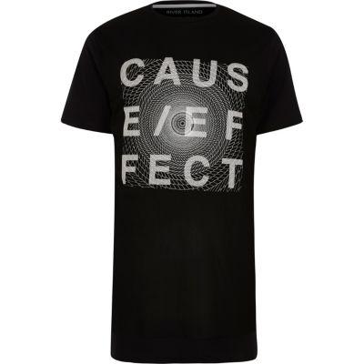 River Island Mens Mesh Print Longline T-shirt