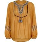 River Island Womens Embroidered Tassel Long Sleeve Top