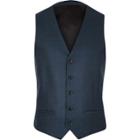 River Island Mens Petrol Slim Vest