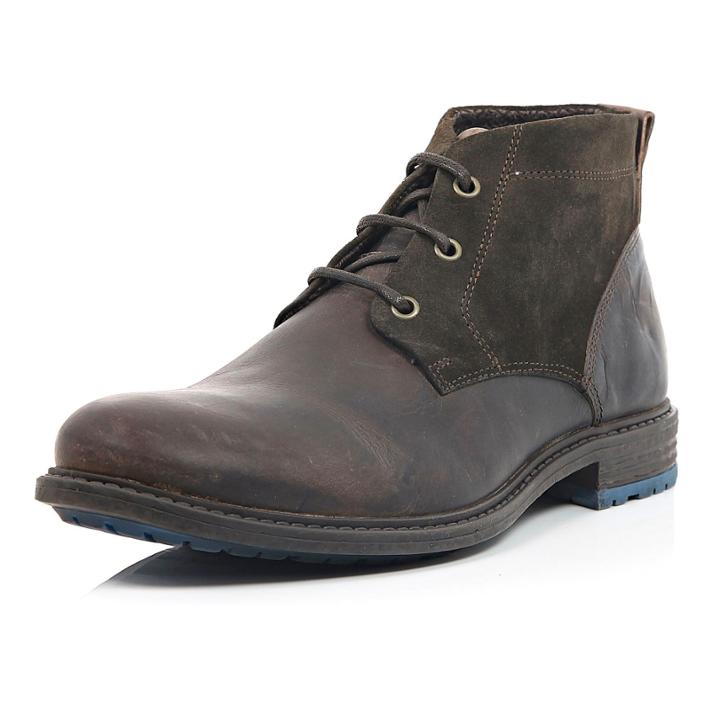 River Island Mensbrown Leather Paneled Chukka Boot