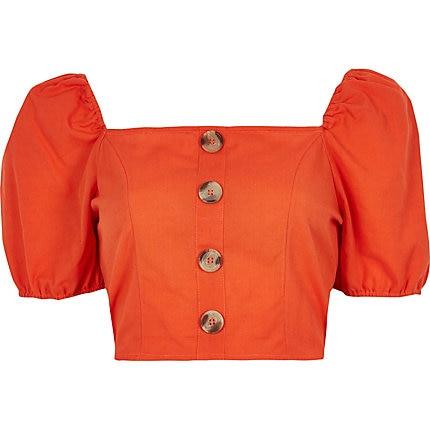 River Island Womens Petite Square Neck Crop Top