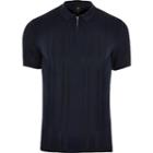 River Island Mens Zip Neck Muscle Fit Polo Shirt