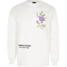 River Island Mens White Floral Embroidery Print Long Sleeve Top