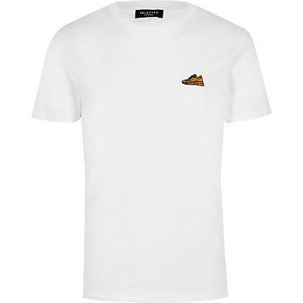 River Island Mens Selected Homme White Short Sleeve T-shirt