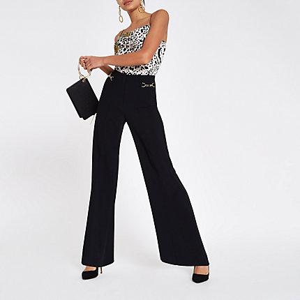 River Island Womens Snaffle Trim Wide Leg Pants