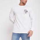 River Island Mens White 'new York' Rose Long Sleeve T-shirt