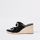 River Island Womens Buckle Square Toe Wedges