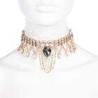 River Island Womens Gold Tone Embellished Lace Choker Necklace