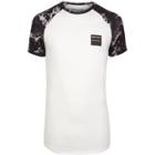 River Island Mens White Marble Raglan Sleeve Muscle Fit T-shirt