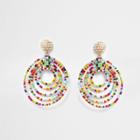 River Island Womens Multicolored Beaded Circle Drop Earrings
