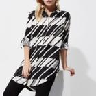 River Island Womens Petite Abstract Stripe Shirt Dress