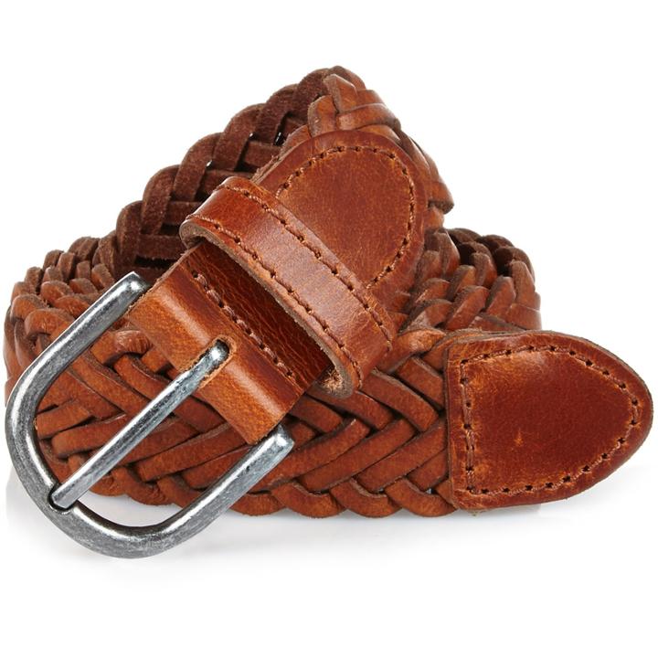 River Island Menslight Leather Plaited Belt