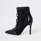 River Island Womens Mesh Stiletto Heel Ankle Boots