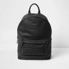 River Island Mens Studded Front Faux Leather Backpack