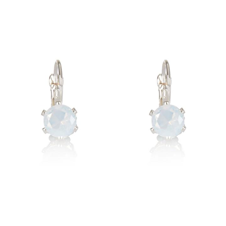 River Island Womens Silver Tone Opal Sleeper Earrings