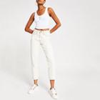 River Island Womens White Button Front Crop Cami Vest