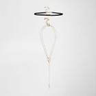 River Island Womens Velvet Ring Chain Choker Set