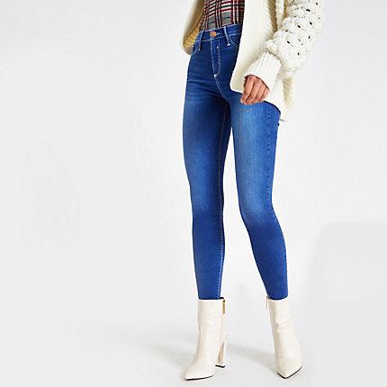 River Island Womens Bright Contrast Stitched Molly Jeggings