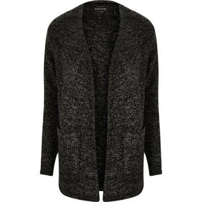 River Island Mens Textured Knit Open Cardigan