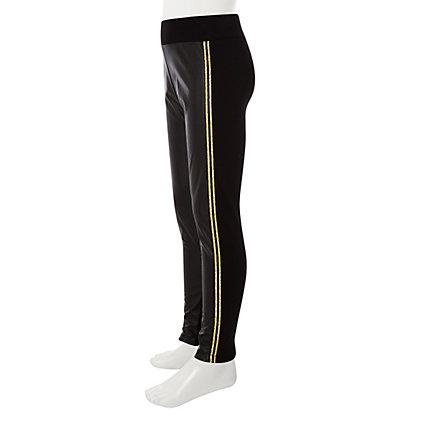 River Island Girls Mixed Ponte Side Stripe Leggings