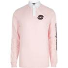 River Island Mens Slim Fit Long Sleeve Rugby Polo Shirt