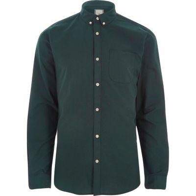 River Island Mens Bottle Long Sleeve Oxford Shirt