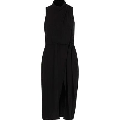 River Island Womens High Neck Waisted Midi Dress