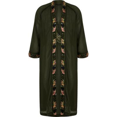 River Island Womens Oriental Embroidered Bird Kimono