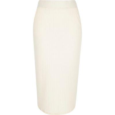 River Island Womens Brushed Rib Jersey Midi Pencil Skirt