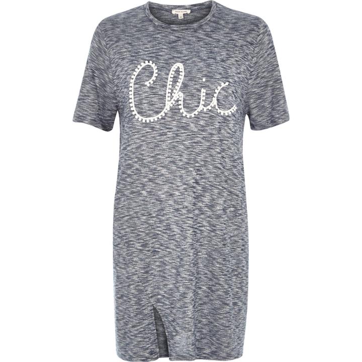River Island Womens Chic Pom Pom Oversized T-shirt