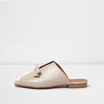 River Island Womens Leather Bow Mules