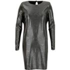 River Island Womens Metallic Stripe Shoulder Pad Dress
