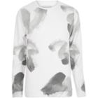 River Island Menswhite Rvlt Paint Brush Print Sweatshirt