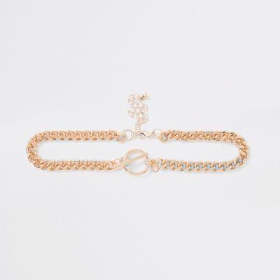 River Island Womens Gold Tone Multilink Choker