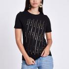 River Island Womens Front Print Gold Foil T-shirt