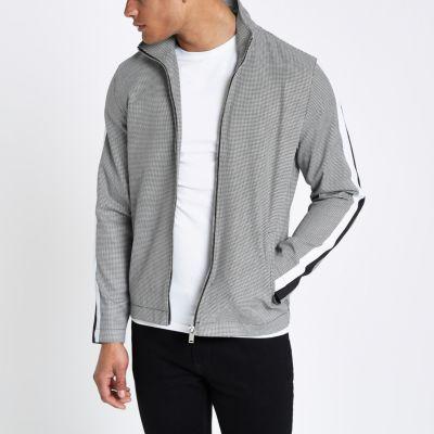 River Island Mens Houndstooth Funnel Neck Jacket