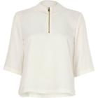 River Island Womens White Wide Sleeve High Neck Top