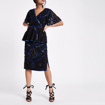 River Island Womens Embellished Pencil Skirt