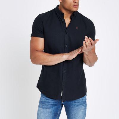 River Island Mens Rose Embroidered Oxford Shirt