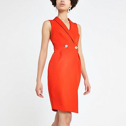 River Island Womens Bodycon Wrap Tux Dress