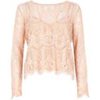 River Island Womens Nude Lace Top