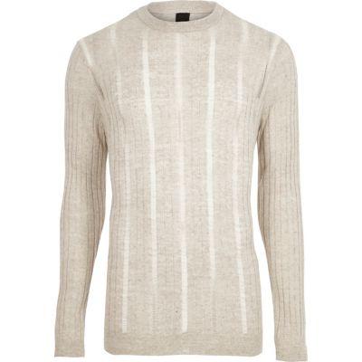 River Island Mens Ribbed Ladder Insert Knit Jumper