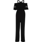 River Island Womens Bardot Lace Detail Wide Leg Jumpsuit