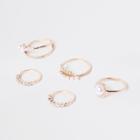 River Island Womens Gold Tone Pearl Ring Pack