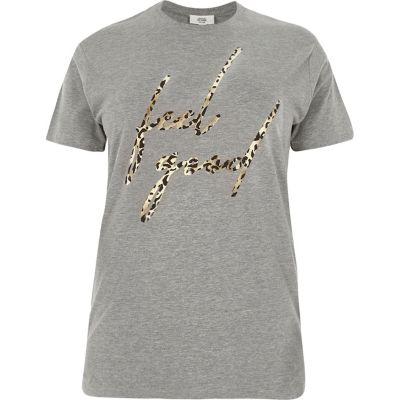 River Island Womens Plus Leopard Print 'feel Good' T-shirt