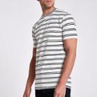 River Island Mens Minimum White Stripe T-shirt