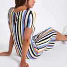 River Island Womens Plisse Stripe Midi Dress