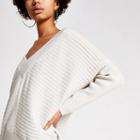River Island Womens V Neck Ribbed Knitted Jumper
