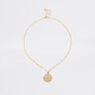 River Island Womens Gold Color Medallion Pendant Necklace